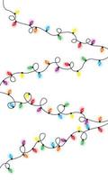 Christmas lights string isolated on white background vector