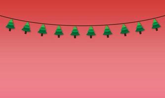 Hanging Christmas icons. Empty card with decorations and copyspace. Vector