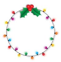 Christmas lights string isolated on white background vector
