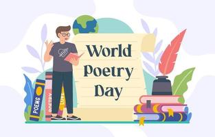 concepto del día mundial de la poesía vector