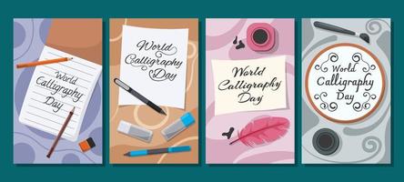 World Calligraphy Card vector