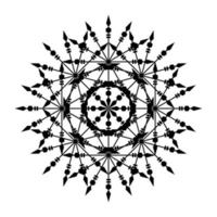 Mandala Round Circle Lace Symbol Icon. Abstract Oriental Mandala Template. Yoga Style Arabesque Pattern Elegant Element Icon vector
