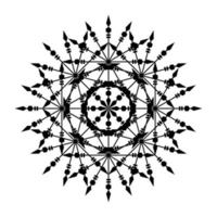 icono de símbolo de encaje de círculo redondo de mandala. plantilla de mandala oriental abstracta. icono de elemento elegante patrón arabesco estilo yoga vector