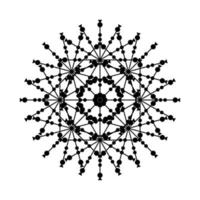 Mandala Round Circle Lace Symbol Icon. Abstract Oriental Mandala Template. Yoga Style Arabesque Pattern Elegant Element Icon vector