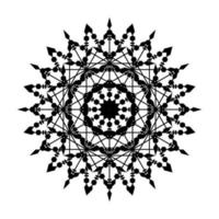 Mandala Round Circle Lace Symbol Icon. Abstract Oriental Mandala Template. Yoga Style Arabesque Pattern Elegant Element Icon vector