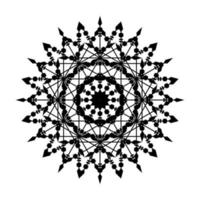 icono de símbolo de encaje de círculo redondo de mandala. plantilla de mandala oriental abstracta. icono de elemento elegante patrón arabesco estilo yoga vector