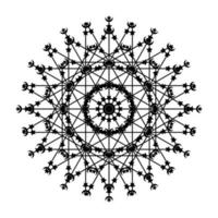 Mandala Round Circle Lace Symbol Icon. Abstract Oriental Mandala Template. Yoga Style Arabesque Pattern Elegant Element Icon vector