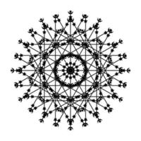 icono de símbolo de encaje de círculo redondo de mandala. plantilla de mandala oriental abstracta. icono de elemento elegante patrón arabesco estilo yoga vector