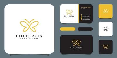 butterfly animal logo design vector