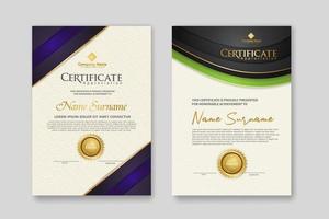 Certificate template with luxury badge and elegance modern pattern background. for appreciation, achievements, award, business, and education needs. vector illustration