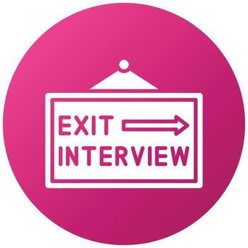 estilo de icono de entrevista de salida vector
