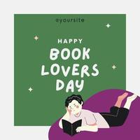 Illustrated Happy Book Lovers Day.eps vector