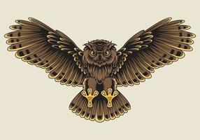 búho volador con alas abiertas y garras logotipo mascota vector imágenes