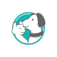 logotipo de perro y gato vector