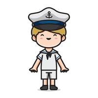 cute men costume sailor vector