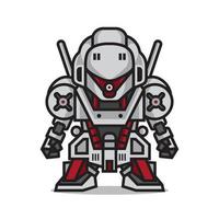 cute mecha robot vector