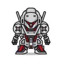 cute mecha robot vector