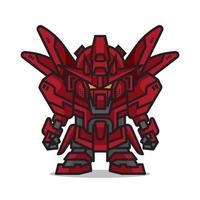 cute red mecha robot  vector