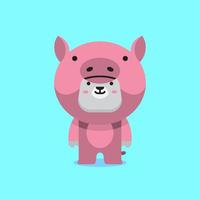 cute pig costume vector