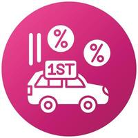 First Car Discount Icon Style vector