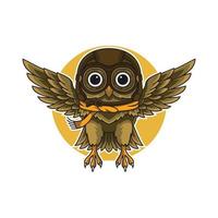 Cute owl pilot vector