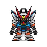 cute mecha robot  vector