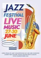 cartel del festival de música para la fiesta de la noche de jazz vector