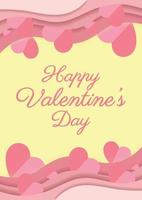 cute happy valentine day card or wedding card design vector