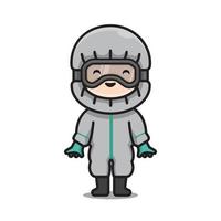 Cute Doctor Protective Suit Vector