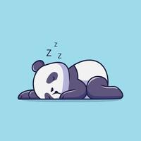 cute panda sleeping cartoon illustration vector