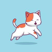 Cute cat running cartoon illustration vector