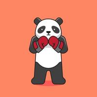 lindo panda vector de boxeo