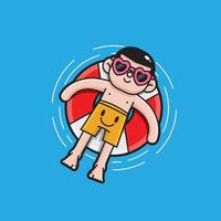 cute swimming summer vector