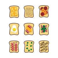 Different Topping Bread Vector