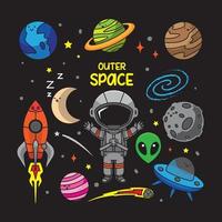 vector de garabatos del espacio exterior