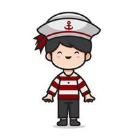 cute men costume sailor vector