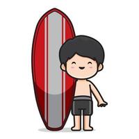 cute surfer men vector