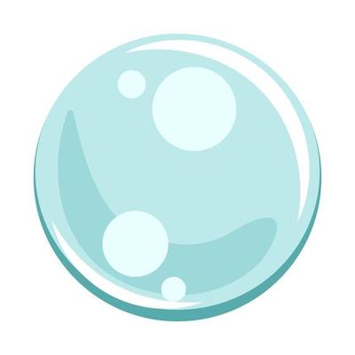 Water bubble cartoon illustration. Isolated on white background.