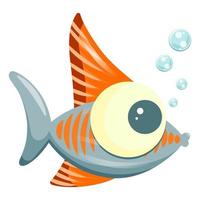 Cute cartoon fish illustration. Isolated on white background. vector