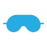 eps10 blue vector sleeping mask solid icon isolated on white background. sleep mask symbol in a simple flat trendy modern style for your web site design, logo, pictogram, and mobile application