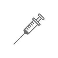 eps10 grey vector injection line icon isolated on white background. syringe outline symbol in a simple flat trendy modern style for your website design, logo, pictogram, and mobile application