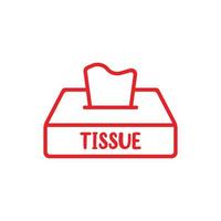 eps10 red vector tissue line icon isolated on white background. tissue box outline symbol in a simple flat trendy modern style for your web site design, logo, pictogram, and mobile application