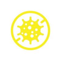 eps10 yellow vector antibacterial germ icon isolated on white background. no bacteria symbol in a simple flat trendy modern style for your web site design, logo, pictogram, and mobile application