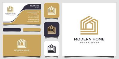 build house logo design with line art style. home build abstract For Logo and business card design vector