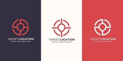 target location Logo designs Template. symbol pin maps combined with target sign. vector