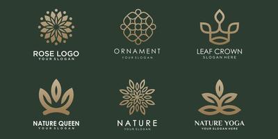 abstract floral ornament logo and icon set. design template vector. vector