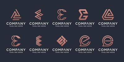 Set of creative letter A logo design template. icons for business of luxury, elegant, simple. vector