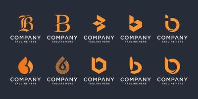 Set of creative letter B logo design template. icons for business of luxury, elegant, simple. vector