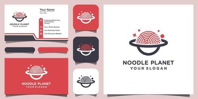 Noodle planet Logo Template Design Vector, Emblem, Design Concept, Creative Symbol, Icon. planet. set of logo and business card design vector