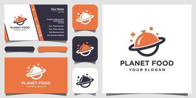 abstract food planet logo design template Vector illustration and business card design.